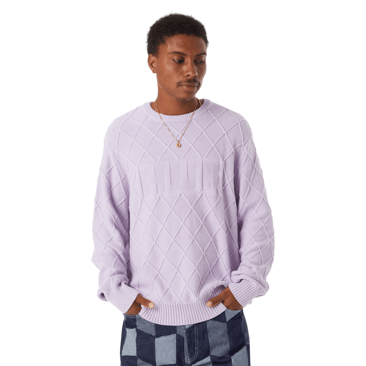 Grid Crewneck Sweater