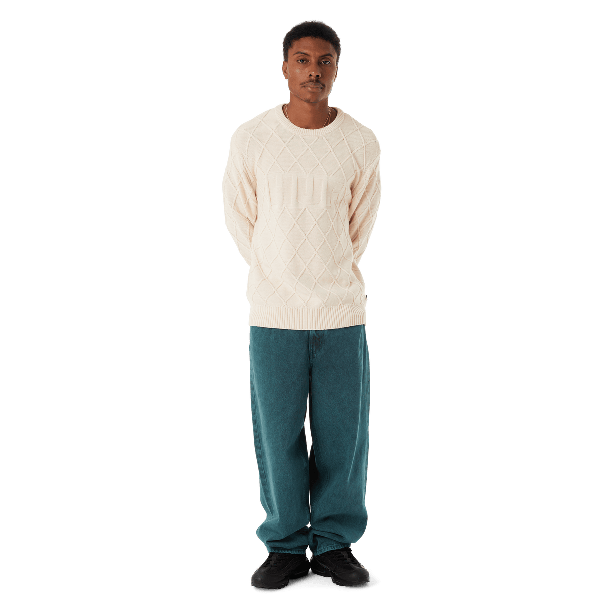 Grid Crewneck Sweater