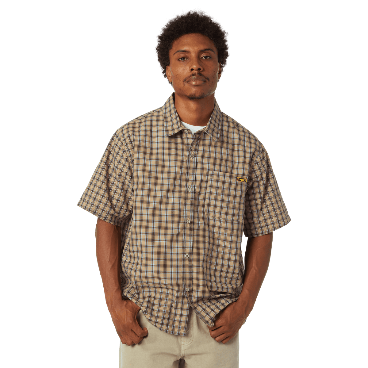 Stretch Micro Plaid Shirt