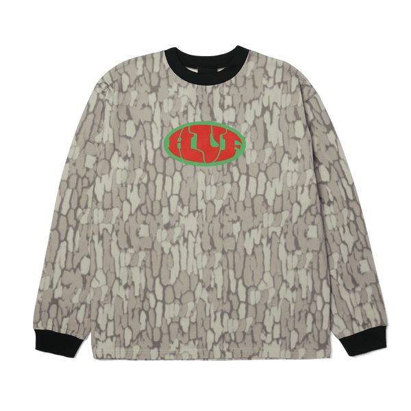 Warped Camo Long Sleeve T-Shirt Knit Top