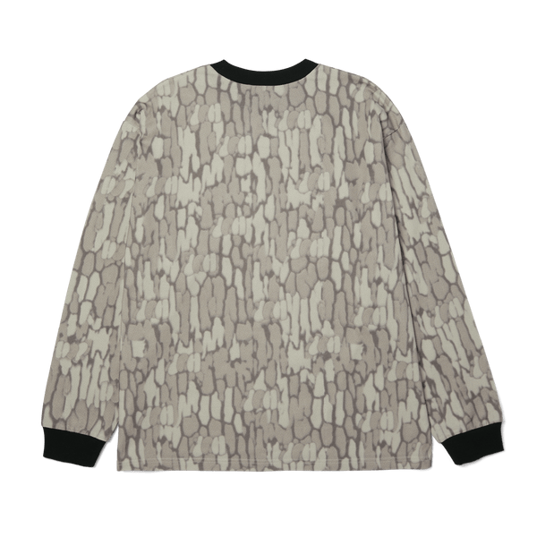 Warped Camo Long Sleeve T-Shirt Knit Top
