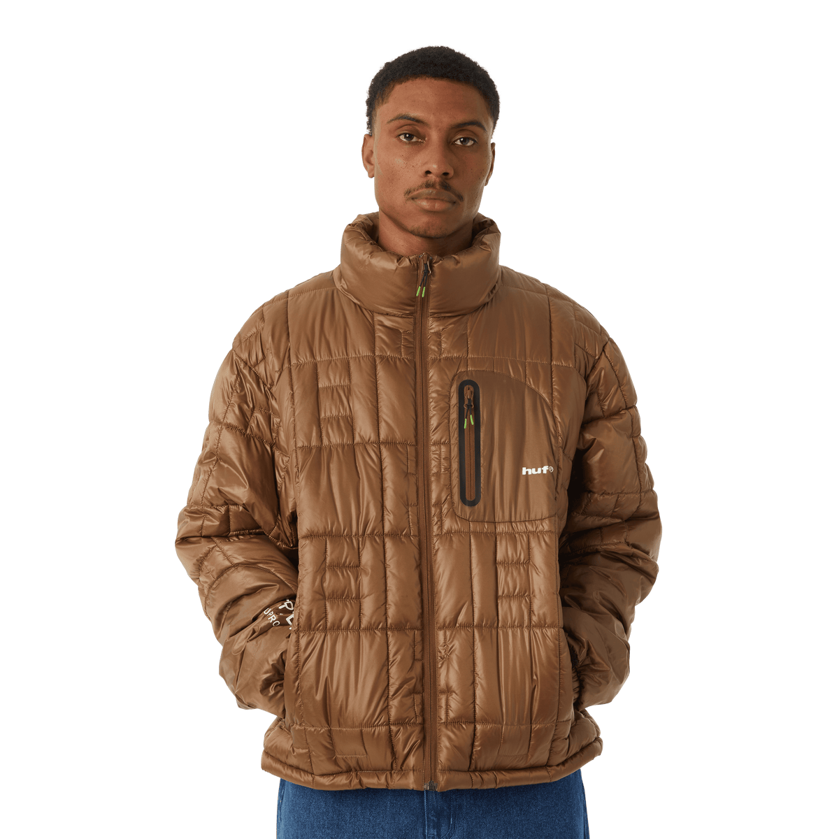 Huf Pertex Puffer Jacket Colour Russet Size M